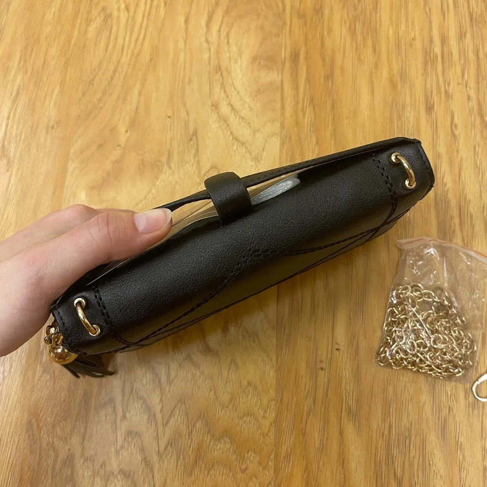 Black Phone/Wallet Wristlet and Crossbody Straps